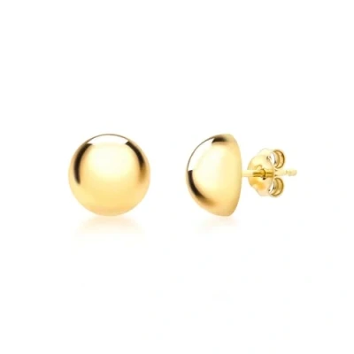 Image of Carissima Gold Women&#039;s 9 ct Yellow 8 mm Half Ball Polished Stud Earrings
