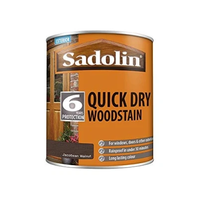 Image of Sadolin Quick Drying Woodstain 1 litre Std Colour Jacobean Walnut