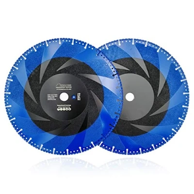 Image of SHDIATOOL Diamond Cutting Disc 2PCS 14 Inches / 350mm Vacuum Brazed Cut Off Wheel for All Purpose Demolition Blade Stone Iron Steel Metal