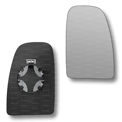 Image of Less4spares Replacement Wing Mirror Glass Right Compatible with Fiat Ducato 2007 2022 CLIP ON Driver Off side Heated Convex