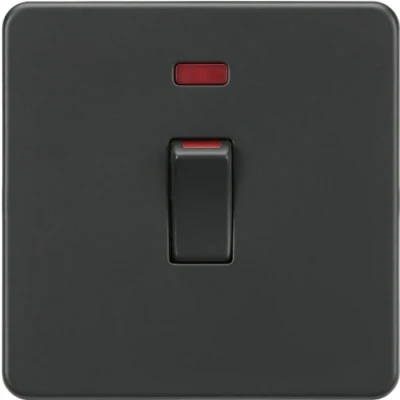 Image of KnightsBridge 45A 1G DP switch with neon anthracite