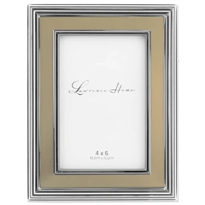Image of Lawrence Frames 840246 4x6 Silver Plated Metal Picture Frame Brushed Gold Inner Panel