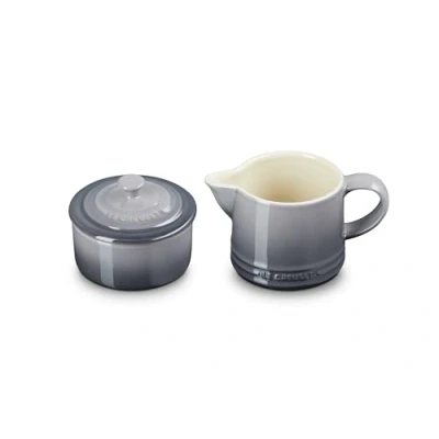Image of Le Creuset Stoneware Signature, Oyster Cream &amp; Sugar Set, Cream: 300 ml, Sugar: 8oz