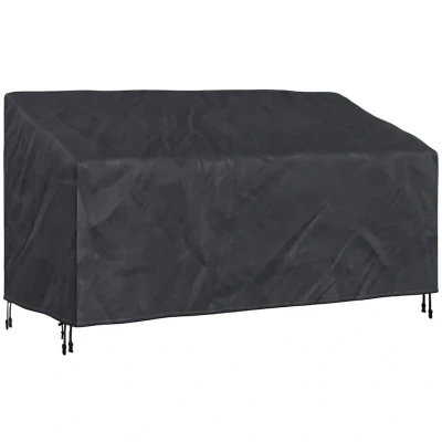 Image of vidaXL Garden Bench Cover Black 205 x 85 65 / 94 cm 600D fabric