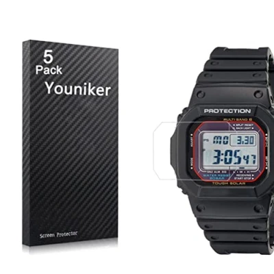 Image of Youniker 5 Pack Compatible with GWM5610 Screen Protector Film for GW M5610 Watch Foils Crystal Clear HD Anti Scratch