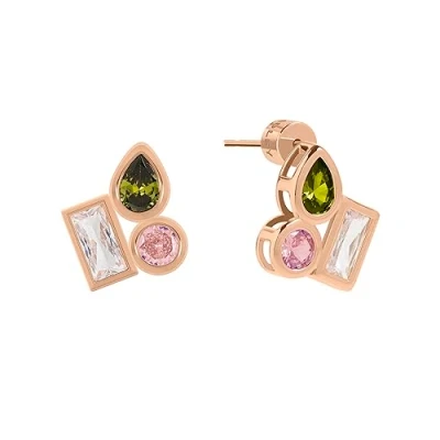 Image of Radley Ladies Tulip Street 18ct Rose Gold Plated Multi Shaped Czech Stone Earrings RYJ1370S