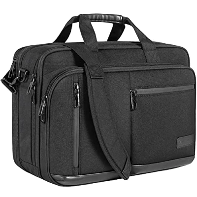 Image of VANKEAN Laptop Briefcase for Men Women, Fits Up to 17.3 Inch Laptops Premium Shoulder Bag with Strap Expandable Messenger Bag, Water Repellent Case Computer Travel/Business/School