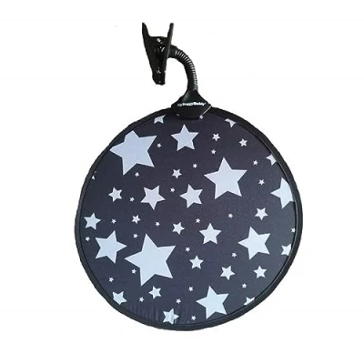 Image of My Buggy Buddy Sunshade for Pram/ Car Seat, Universal Fit Parasol, UPF 50+ Protection, Easy Fold Away/ Pop Open, 34 cm Diameter, Silver Stars