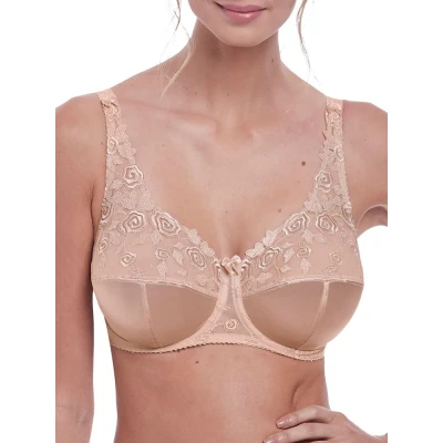 Image of Fantasie Women&#039;s Belle Full Cup Floral Bra with Underwire Coverage, Natural Beige, 34HH US