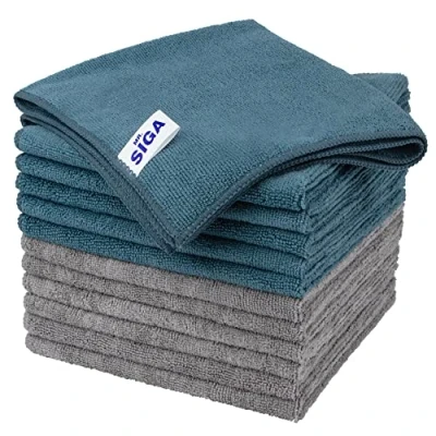 Image of MR.SIGA Microfibre Cleaning Cloth, Pack of 12, Size: 15.7&quot; x