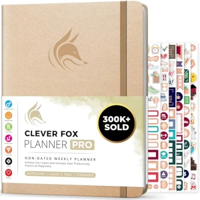 Image of Clever Fox Planner PRO Weekly &amp; Monthly Life to Increase Productivity, Time Management and Hit Your Goals, 21.5x28cm (Pearl)