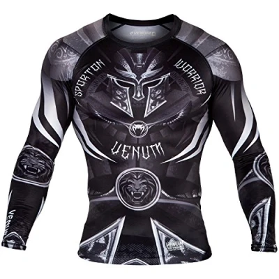 Image of Venum, Gladiator 3.0 Rashguard, Men&#039;s, XL, Black/White