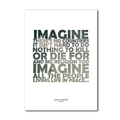 Image of Libretto Designs JOHN LENNON IMAGINE A4 Unframed Art Print with Lyrics