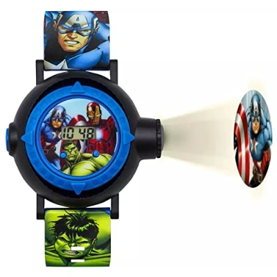Image of Avengers Children&#039;s Digital Watch with Multicolour Dial Display and Blue PU Strap AVG3536