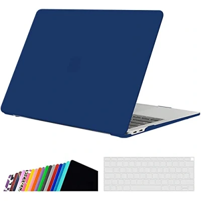 Image of iNeseon Case Cover Compatible with MacBook Air 13 inch A2337(M1)/A2179/A1932,Slim Hard Shell + Keyboard for Touch ID Released 2018 2021, Navy Blue