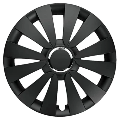 Image of ALBRECHT automotive 09686 Car Wheel Trims Sky 16 &quot; inches, 1 Set of 4 Units, Black