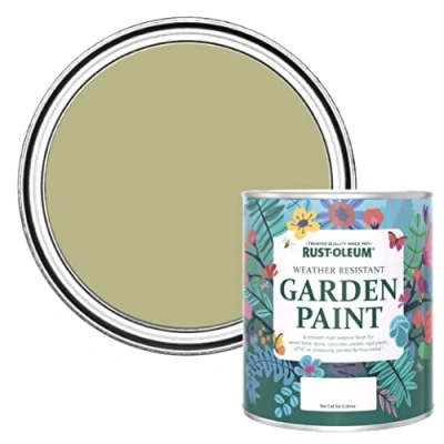 Image of Rust Oleum Green Mould Resistant Garden Paint in Matt Finish Sage 750ml