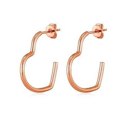 Image of Philip Jones Rose Gold Plated Heart Hoop Earrings