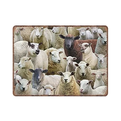 Image of DAIERCY Sheep Farm Animals Tin Signs Funny Vintage Metal Sign Plaqu Poster Wall Art Pub Bar Kitchen Garden Bathroom Home Decor, 30x40 cm
