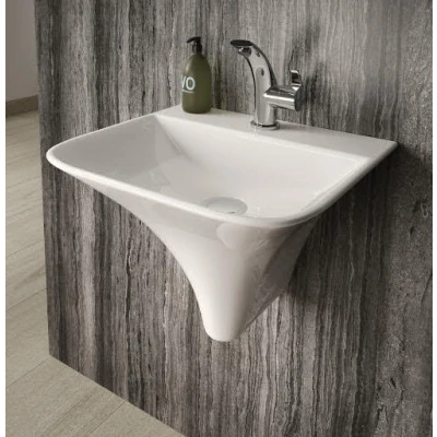 Image of Baystone Charm Semi Pedestal Bathroom Basin 460mm
