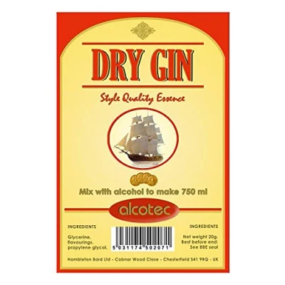 Image of Alcotec Essences Dry Gin Style 20g Flavours 750ml of Vodka, Spirit or Moonshine