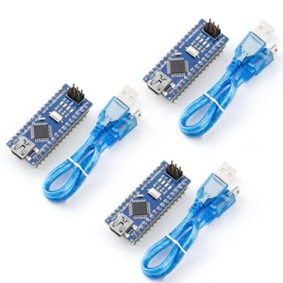 Image of ELEGOO Pre soldered Nano Board CH 340 with USB Cable Compatible Arduino (Nano x 3 Cable)