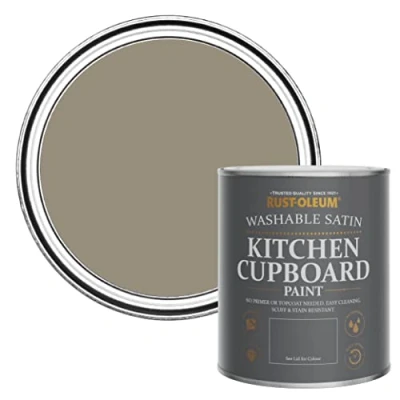 Image of Rust Oleum Brown Scrubbable Kitchen Cupboard Paint in Satin Finish Cocoa 750ml