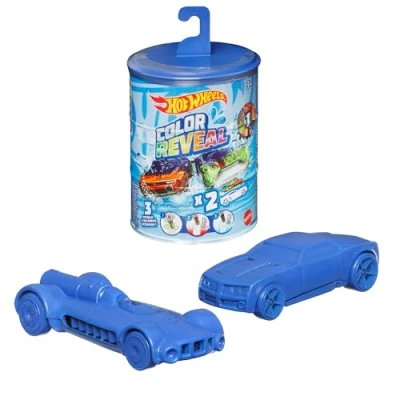 Image of Hot Wheels 2 Toy Cars, Colour Reveal Vehicles in 1:64 Scale, Includes Shifters, 3 Reveals and Cold Water, Cars for Kids Ages Up, Styles May Vary, GYP13
