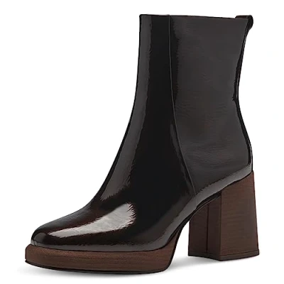 Image of MARCO TOZZI Women&#039;s 2 25382 41 Boot Heel, Mocca Patent, 6.5