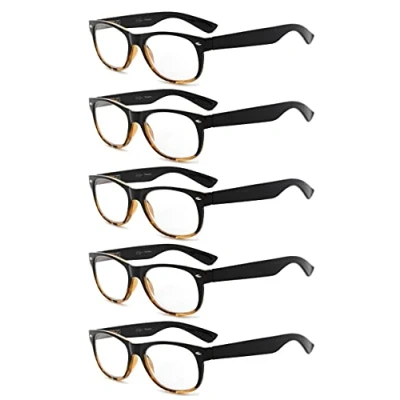 Image of Eyekepper 5 Pack Spring Hinges 80&#039;s Reading Glasses +4.00