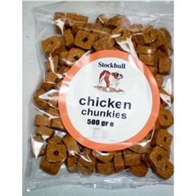 Image of STOCKBULL CHICKEN CHUNKIES 500G PER PACK. TRAINING DOG TREAT PILL POCKET 1 OR 3 PACKS (3 PACKS)