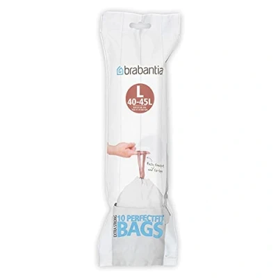 Image of Brabantia 371547 Pack of 12 Rolls Bin Liners L 45 10 Bags per Roll