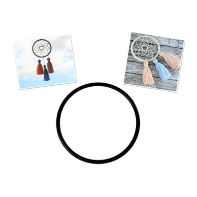 Image of Proops 1x Large Round 20cm Black Plastic Dreamcatcher Dream Catcher Craft Hoop Ring, Macrame, Make your own (S7804). Free UK Postage.