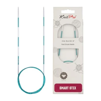 Image of KnitPro Knitting Pins: Circular, Metal Nylon, Green, 2mm