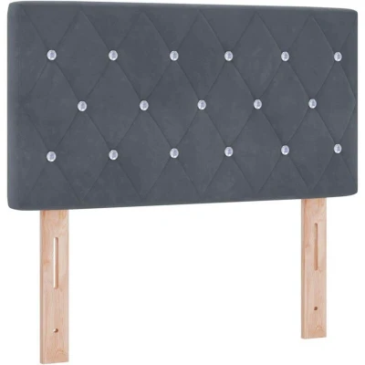 Image of vidaXL Headboard Crystal Button Tufted Dark Grey 80 cm Velvet