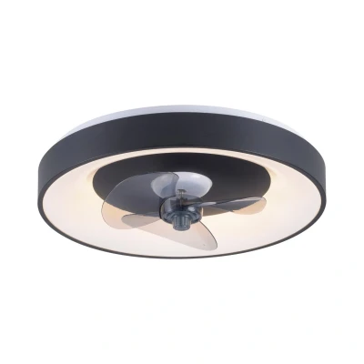 Image of Venika Integrated LED Semi Flush Ceiling Light Black 1x 36W 2700 5000K Dimmable