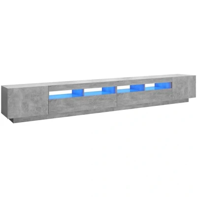 Image of vidaXL TV Cabinet with LED Lights Concrete Grey 300x35x40 cm