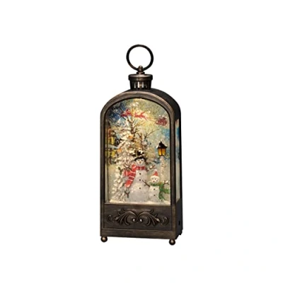 Image of Konstsmide LED Snow Globe Arch/Water Filled/Christmas Decorations Indoor Lights/Timer/Battery Operated: 3xAA 1.5V (excl.) or USB (Inc), Plastic PVC, Brown