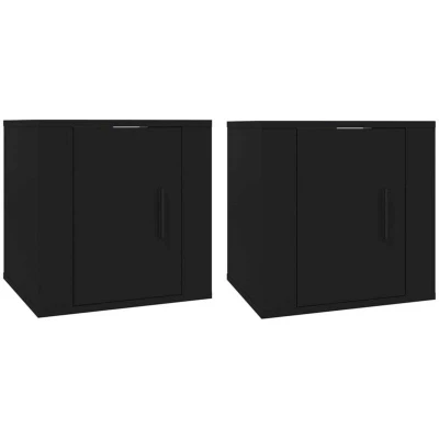 Image of vidaXL Wall Mounted TV Cabinets 2 pcs Black 40x34.5x40 cm