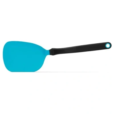 Image of Dreamfarm Chopula Super Flexible Sit Up Kitchen Utensil Flipping, Chopping, &amp; Serving Spatula Chops Food in the Pan Blue