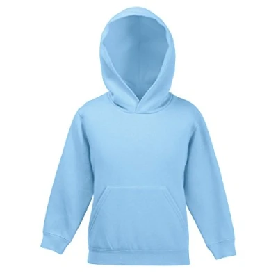 Image of Fruit of the Loom Kids&#039; Hooded Sweatshirt Blue 14 Years