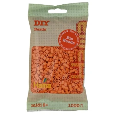 Image of Hama Midi Bio Beads Bag Approx. 1000 Fuse Mosaic Decoration Arts &amp; Craft for Creative Children Ages 5+ Light Apricot