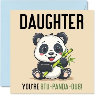 Image of Birthday Cards for Daughter Stu Panda ous Funny Happy Card from Mum Dad, Gifts, 145mm x Joke Greeting Women Her