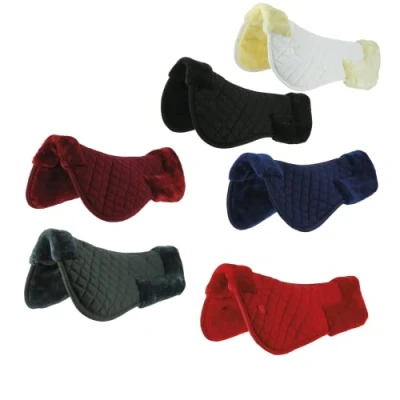 Image of Riding World Horse Faux Sheepskin Quilted Support Padded Soft Back Pad