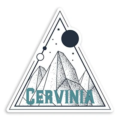 Image of 2 x 10cm Cervinia Italy Vinyl Stickers Ski Snow Luggage Sticker #30600 (10cm Wide)