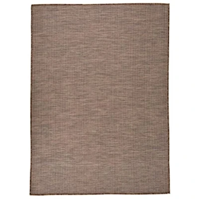 Image of vidaXL Outdoor Flatweave Rug, Durable Polypropylene Material, 200x280 cm, UV and Weather Resistant, Brown, Suitable for Indoor Use