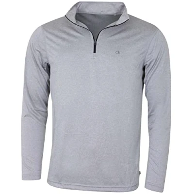 Image of Calvin Klein Mens Harlem 1/4 Zip Pullover Silver Marl XXL