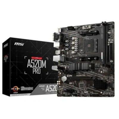 Image of MSI A520M PRO Motherboard &#039;mATX, AMD Ryzen 3000 3rd Gen, AM4, DDR4, M.2, USB 3.2 Gen 1 Type A, DisplayPort, LAN, HDMI&#039;