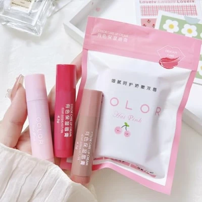 Image of Tinted Lip Balm, 3 Colors Mirror Hydrating Jelly Lipstick, Long Lasting Moisturizing Non sticky, Vivid Color Glossy Gloss Makeup