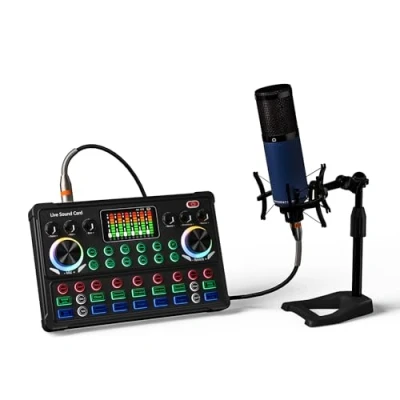 Image of RUBEHOOW Gaming Audio Mixer for Streaming, PC Interface, DJ with Microphone Volume Fader, Individual Channel Design, Customized Sound Podcast, Recording, Vocal SC3